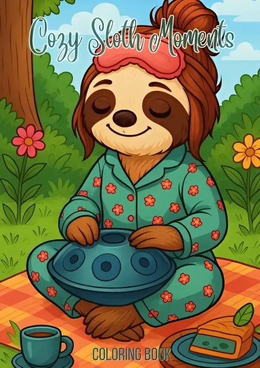 Cozy Sloth Moments: A Relaxing Coloring Book for Adults